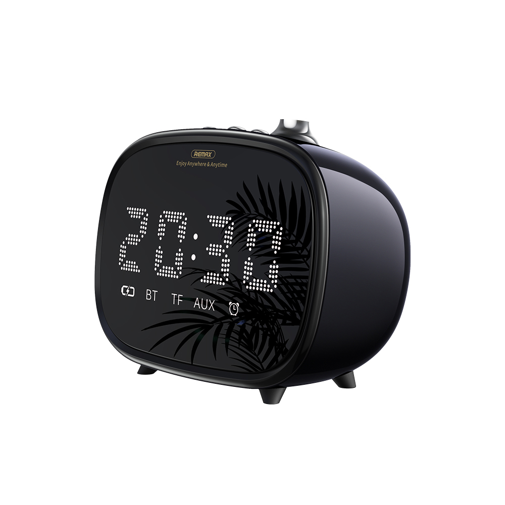 

REMAX M52 2-IN-1 LED Clock Subwoofer Desktop Bluetooth Wireless Speaker - Black, iPhone 12 mini