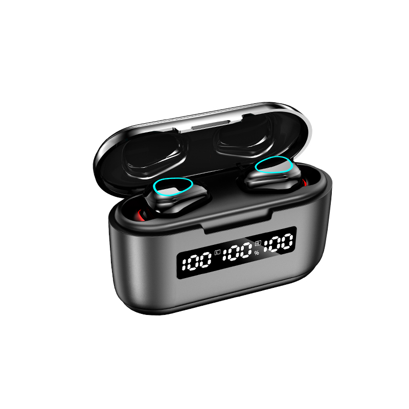 

TWS Wireless Bluetooth Earphone LED Display Sport Stereo Headset with Microphone - Black