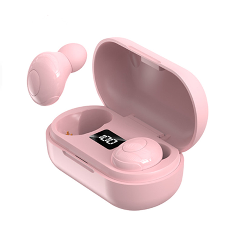 

TWS Bluetooth 5.0 Беспроводные Гарнитуры Стерео Водонепроницаемые Наушники В Ухе С Цифровым Дисплеем - Розовый, Universal