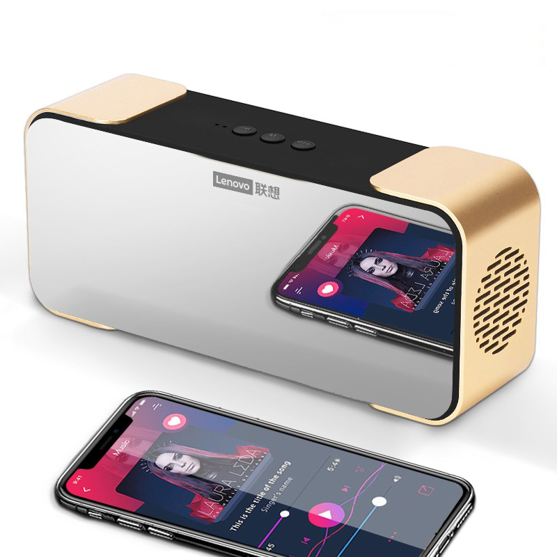 

Lenovo L022 Портативный Bluetooth Беспроводной Динамик Бас-будильник TF Card Aux Fm Громкоговоритель - Золото, Universal