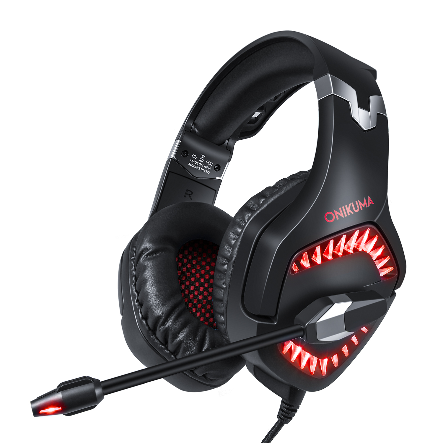 

Onikuma K1 Pro Over-lear Gaming Headphone с Микрофоном Светодиодного Света Отмены Шумоподавления - Черный / Красный, iPhone 12 mini