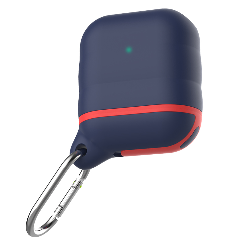 

Waterproof Silicone Protection Case for AirPods with Charging Case (2016) / (2019) / Wireless Charging Case (2019) - Dark Blue/Red, Apple AirPods with Charging Case (2016)