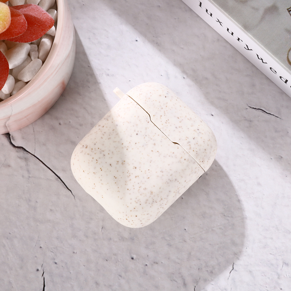 

Wheat Straw Series Headphone Protection Case Cover for Apple AirPods with Charging Case (2019) (2016) - White, Apple AirPods with Charging Case (2019)