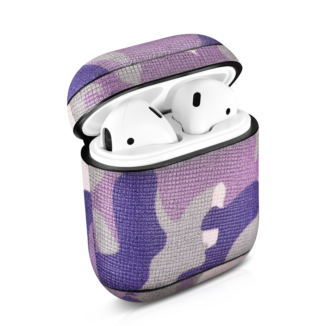 

Camouflage Leather Cover for Apple AirPods with Wireless Charging Case (2019) / AirPods with Charging Case (2019) (2016) - Purple, Apple AirPods with Charging Case (2019)