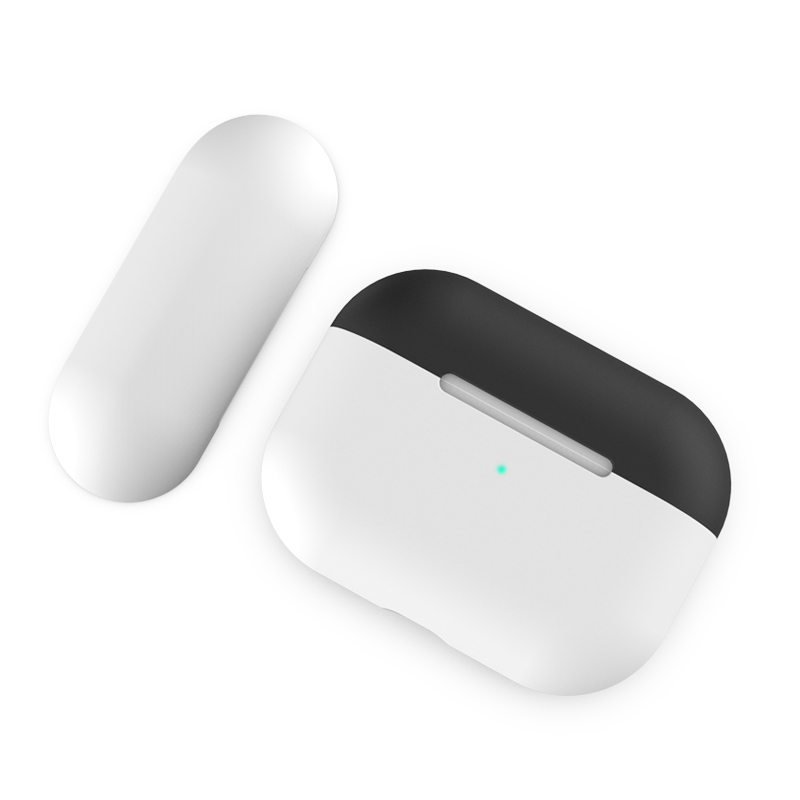 

Для Apple Airpods Pro Bi-Color Case Силиконовые Наушники - Черно-белый, AirPods Pro