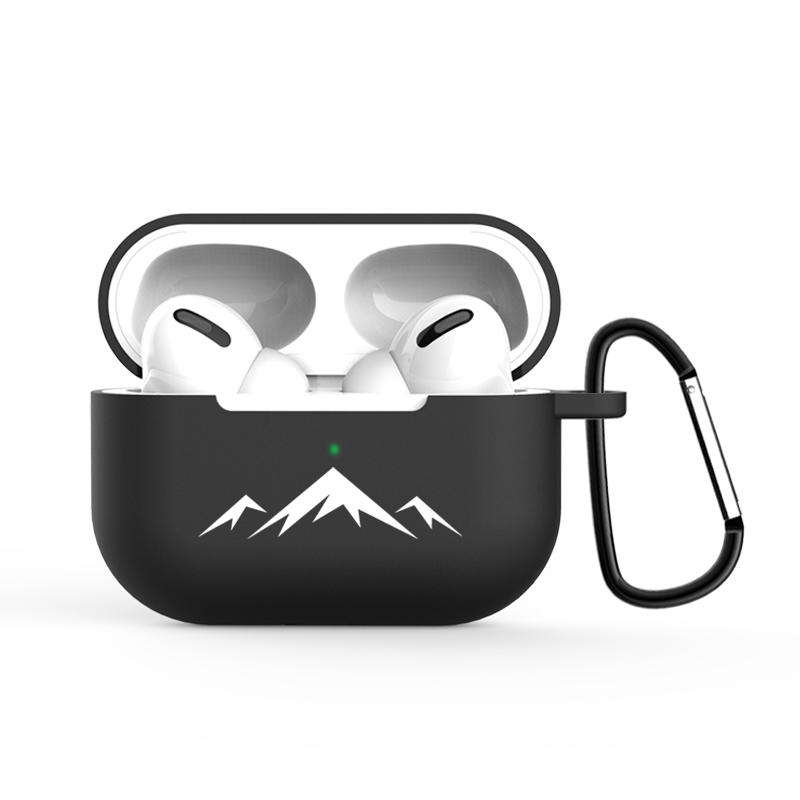 

Черная Силиконовая Печать Поверхность Поверхности Для AirPods Pro - Горное Облако Снега, AirPods Pro