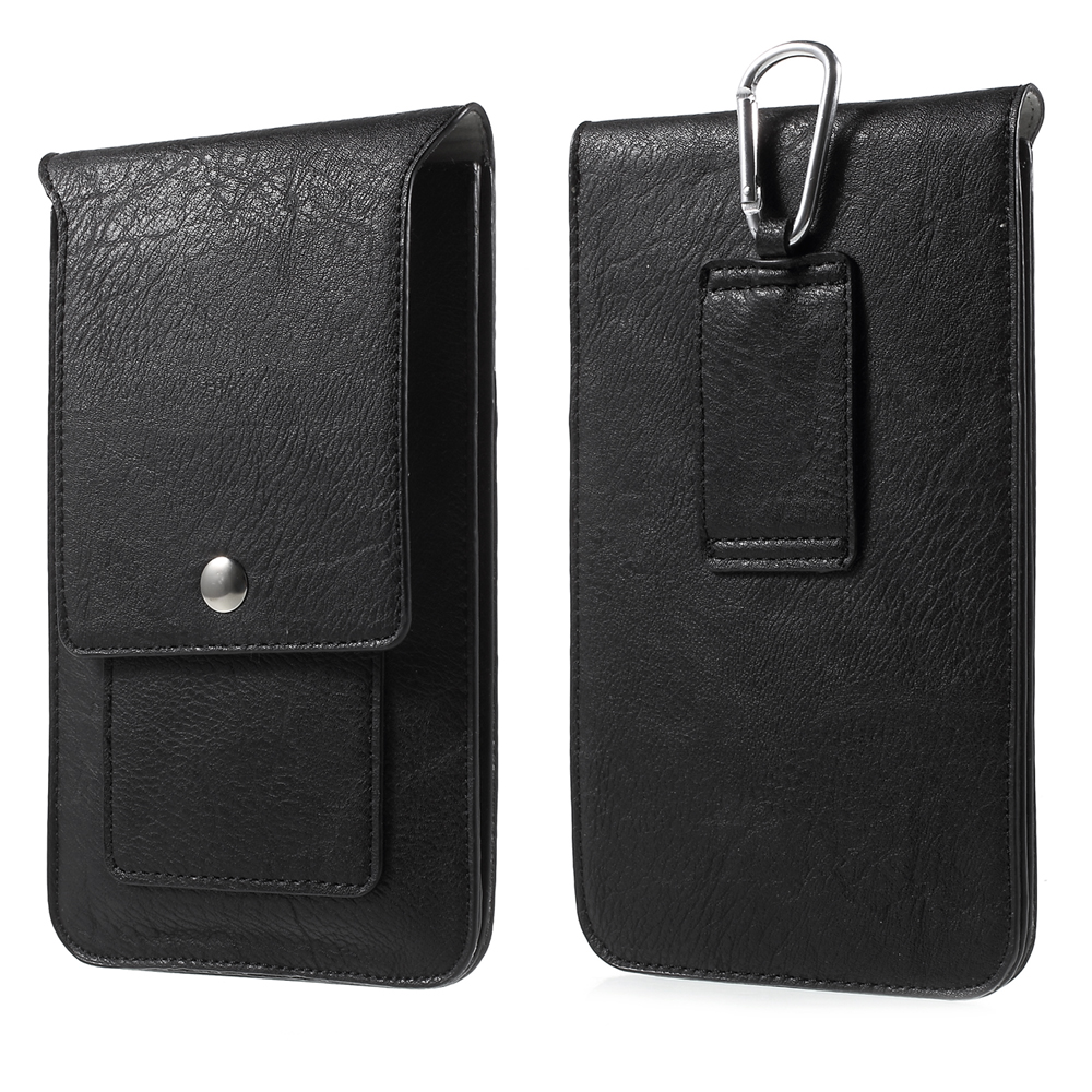 

Universal 6.3-inch Dual-layer Leather Pouch Case with Belt Loop for iPhone XS / 8 Plus Etc, Size: 17 x 10.5cm - Black, iPhone XS 5.8 inch
