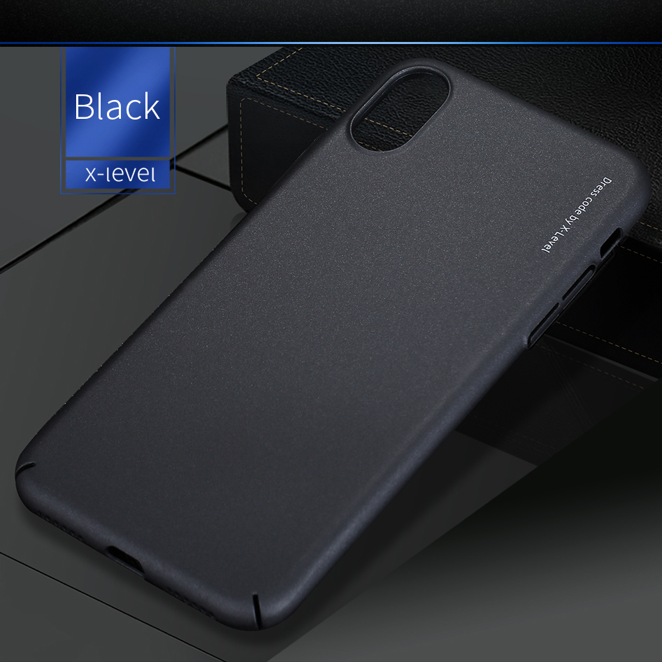 

X-LEVEL Knight Series Light Matte Hard PC Protection Phone Case for iPhone X 5.8 inch - Black, iPhone X