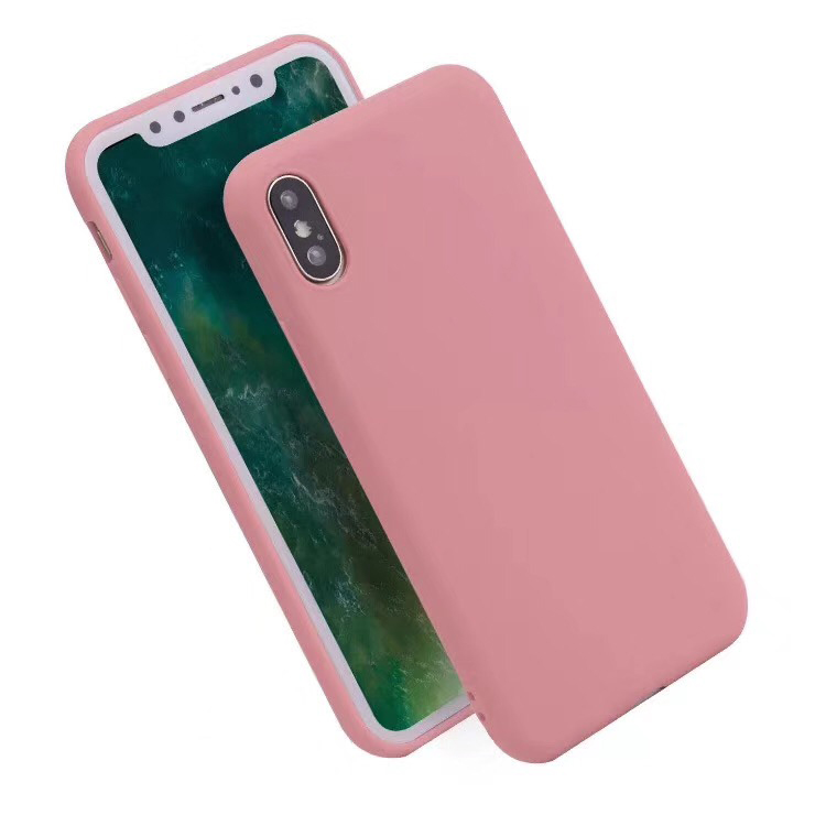 

Matte Solid Color Soft TPU Phone Cover Case for iPhone XS / X 5.8 inch - Pink, iPhone XS 5.8 inch