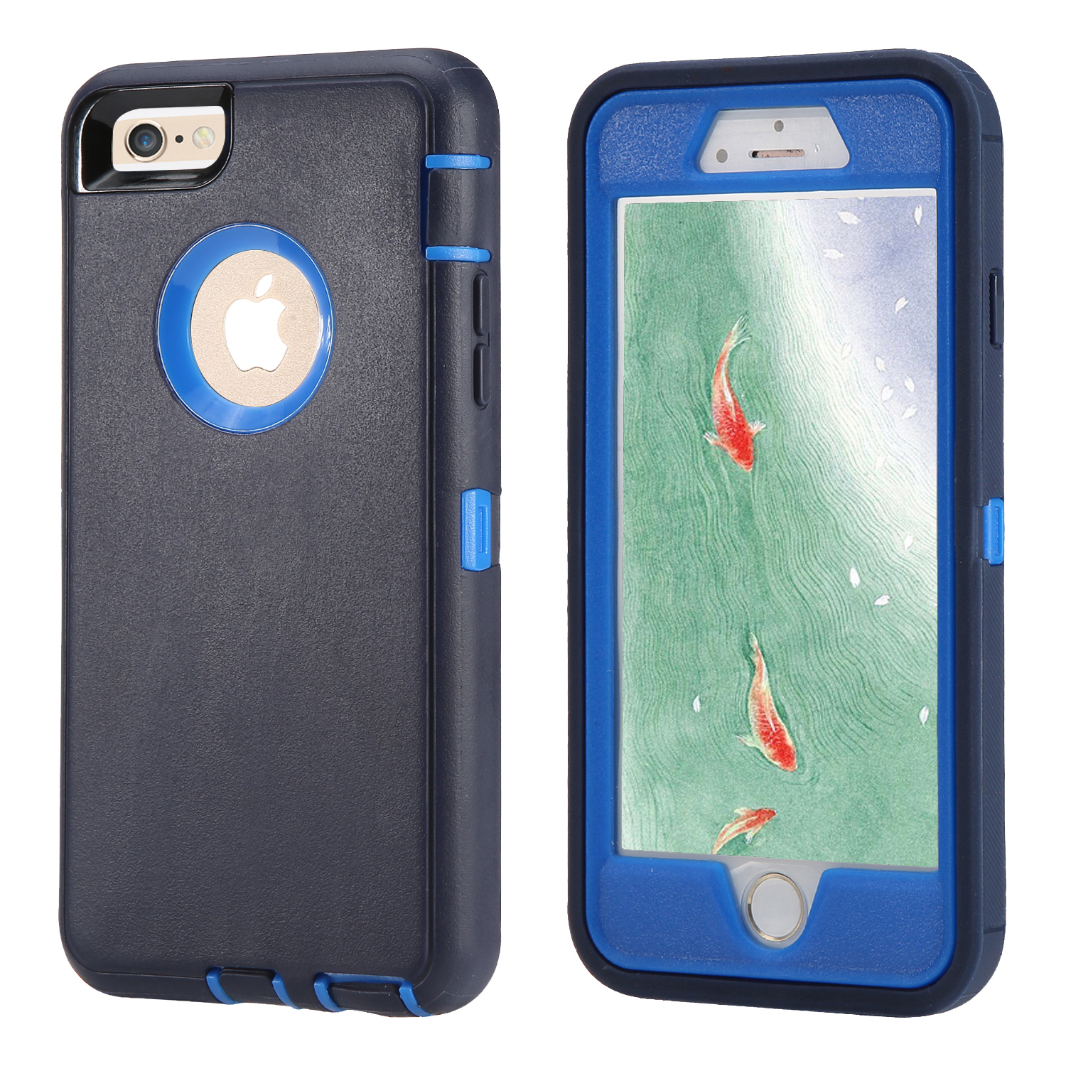 

Shockproof Drop-proof Dust-proof Plastic + TPU Hybrid Phone Cover for iPhone 6s/6 - Dark Blue + Royal Blue, iPhone 6s 4.7-inch