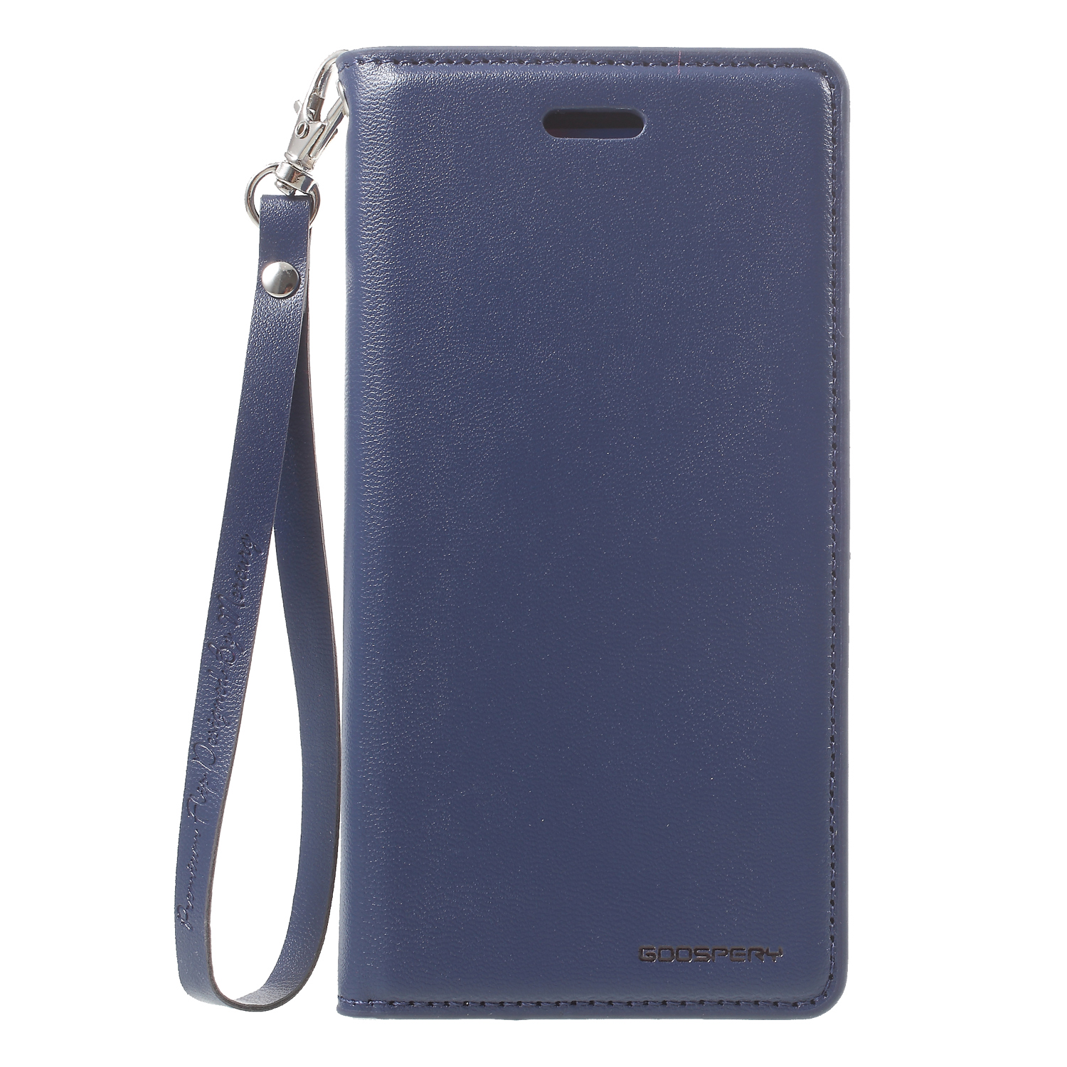 

MERCURY GOOSPERY Blue Moon Protective Leather Mobile Cover with Hand Strap for iPhone XS / X 5.8 inch - Dark Blue, iPhone XS 5.8 inch