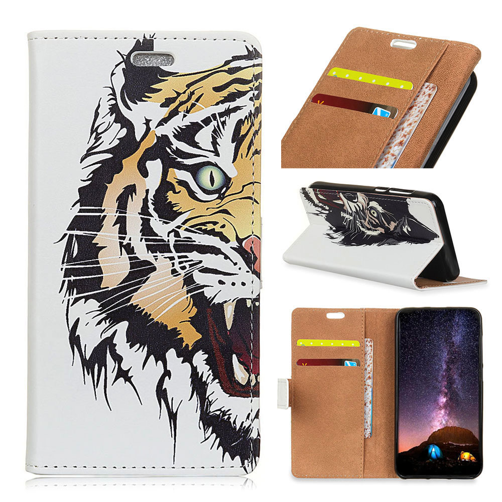 

Pattern Printing Wallet Stand Leather Flip Cover for iPhone XR 6.1 inch - Tiger, iPhone XR 6.1 inch