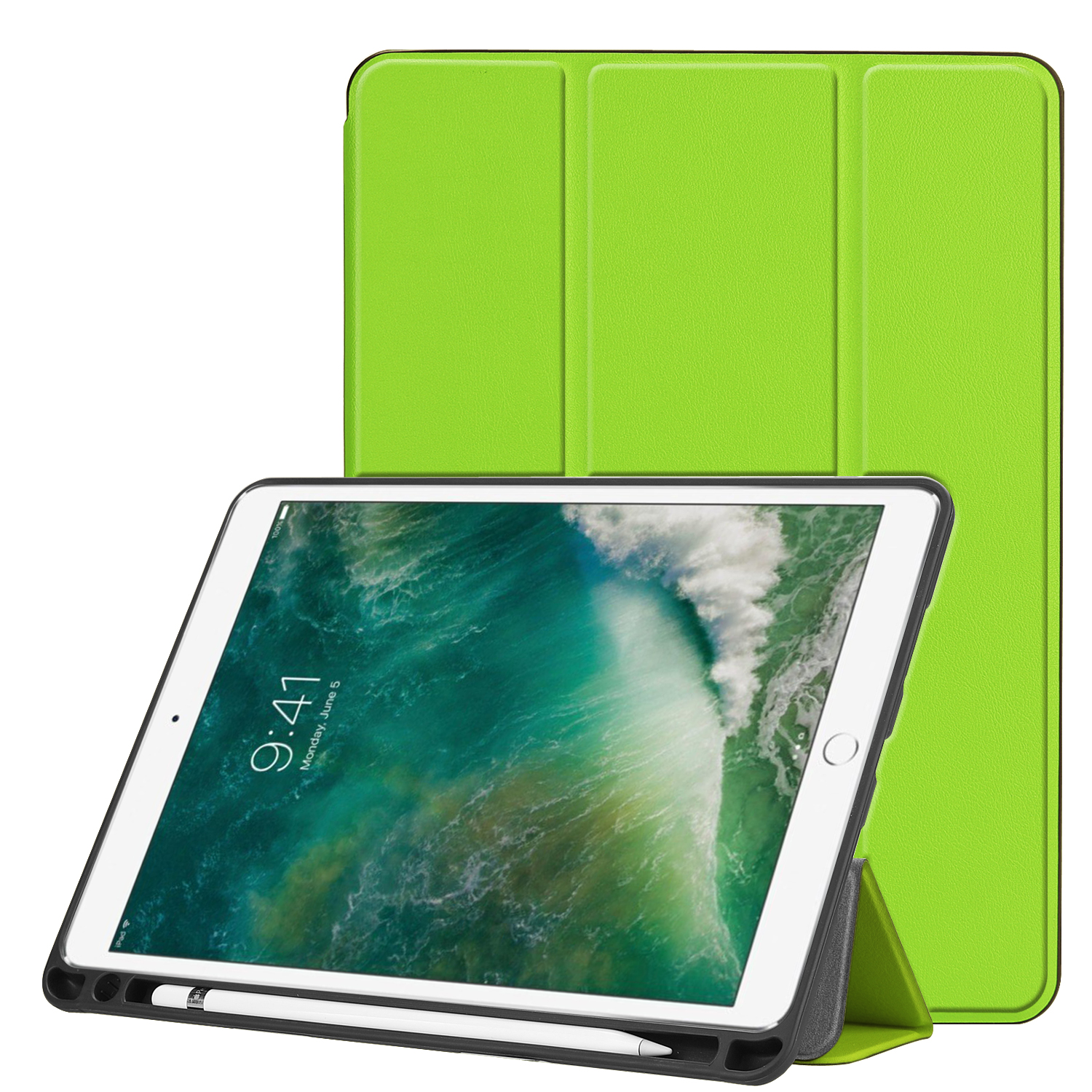 

Tri-fold Stand Smart Leather Tablet Protective Shell Case with Pen Slot for iPad Air 10.5 (2019) / Pro 10.5 (2017) - Green, iPad Pro 10.5-inch (2017)
