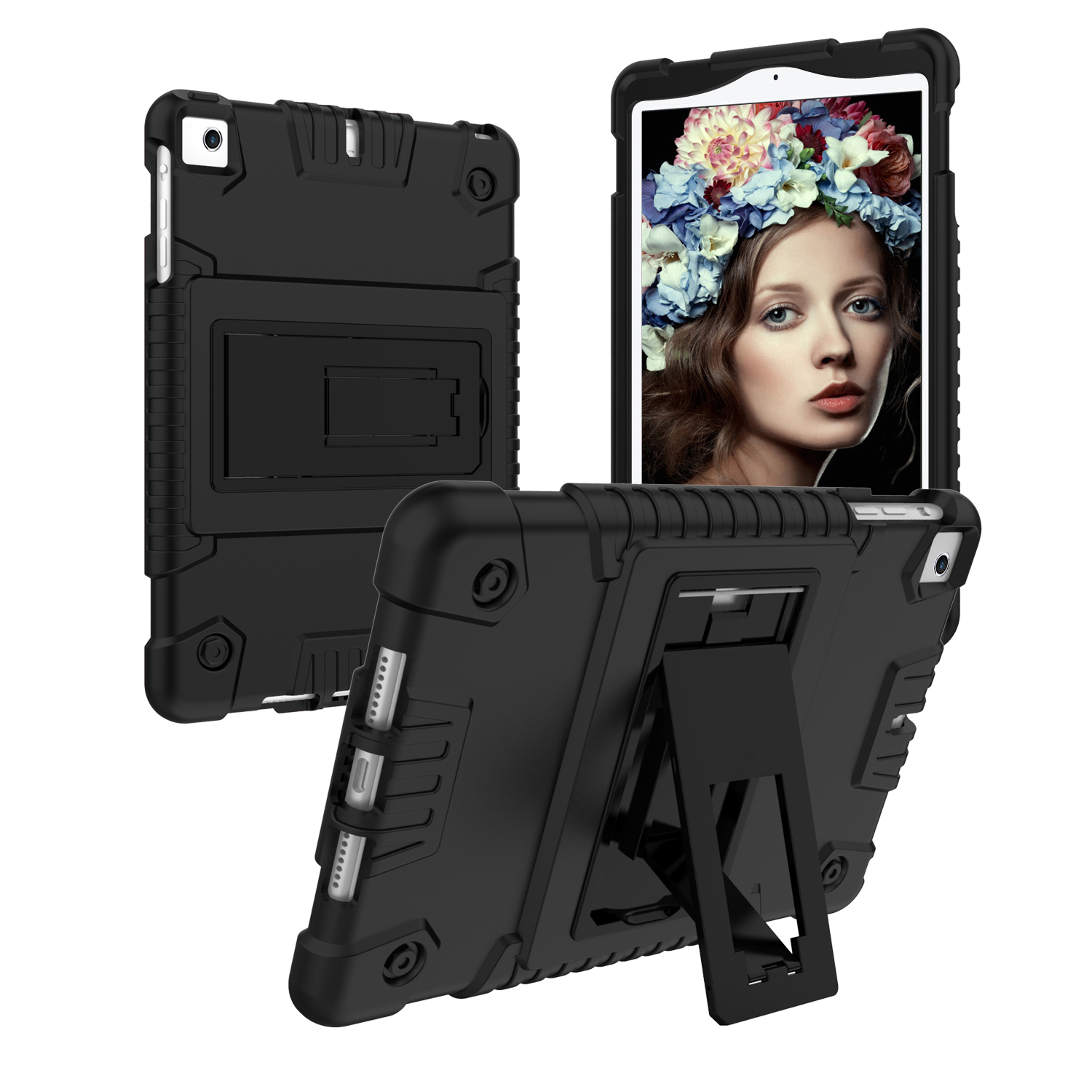 

Shock Proof Anti-dust Hybrid TPU + PC Hybrid Case with Kickstand for iPad mini (2019) 7.9 inch/4/3/2/1 - Black, iPad mini (2019) 7.9 inch
