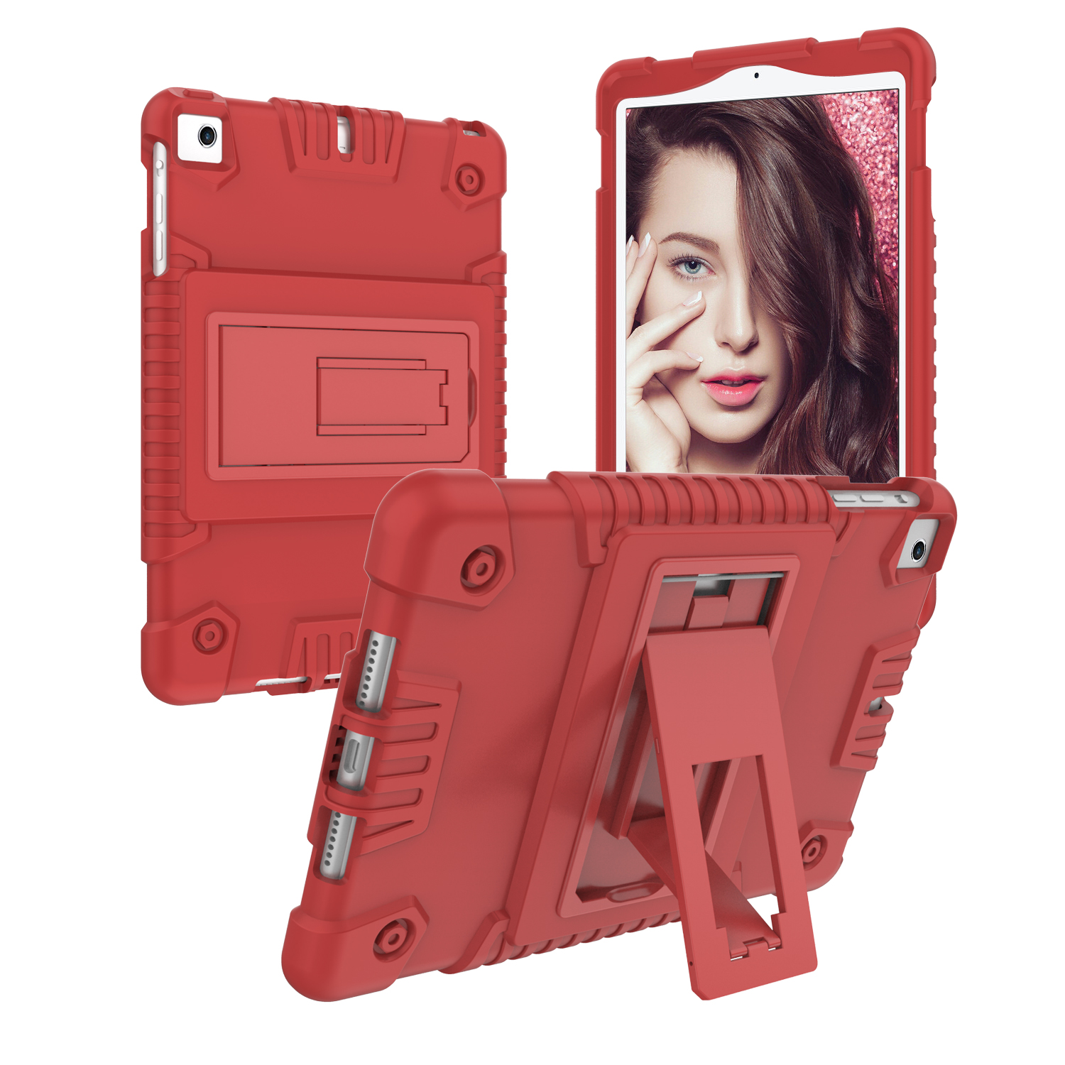 

Шоковая Гибридная Гибридная Крышка с Гибридной TPU + PC с Kickstand Для Ipad Mini (2019) 7,9 Дюйма/4/3/2/1 - Красный, iPad mini (2019) 7.9 inch