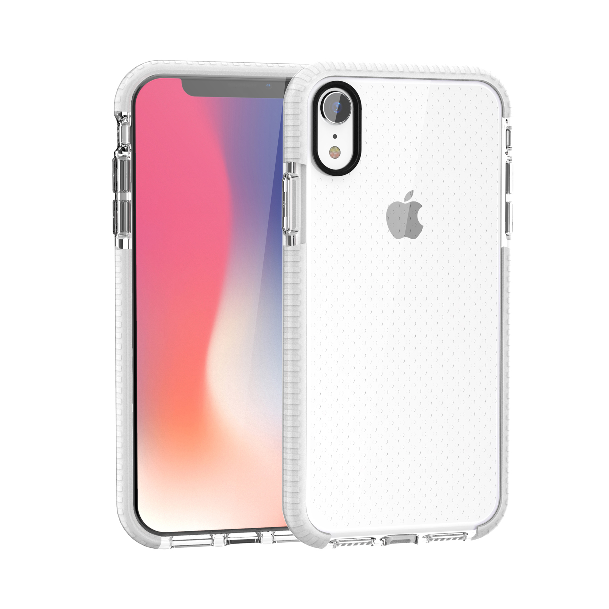 

Для IPhone XR 6.1-дюймовый Чехол Из Бесшовных Точек TPU GEL - Белый / Прозрачный, iPhone XR 6.1 inch