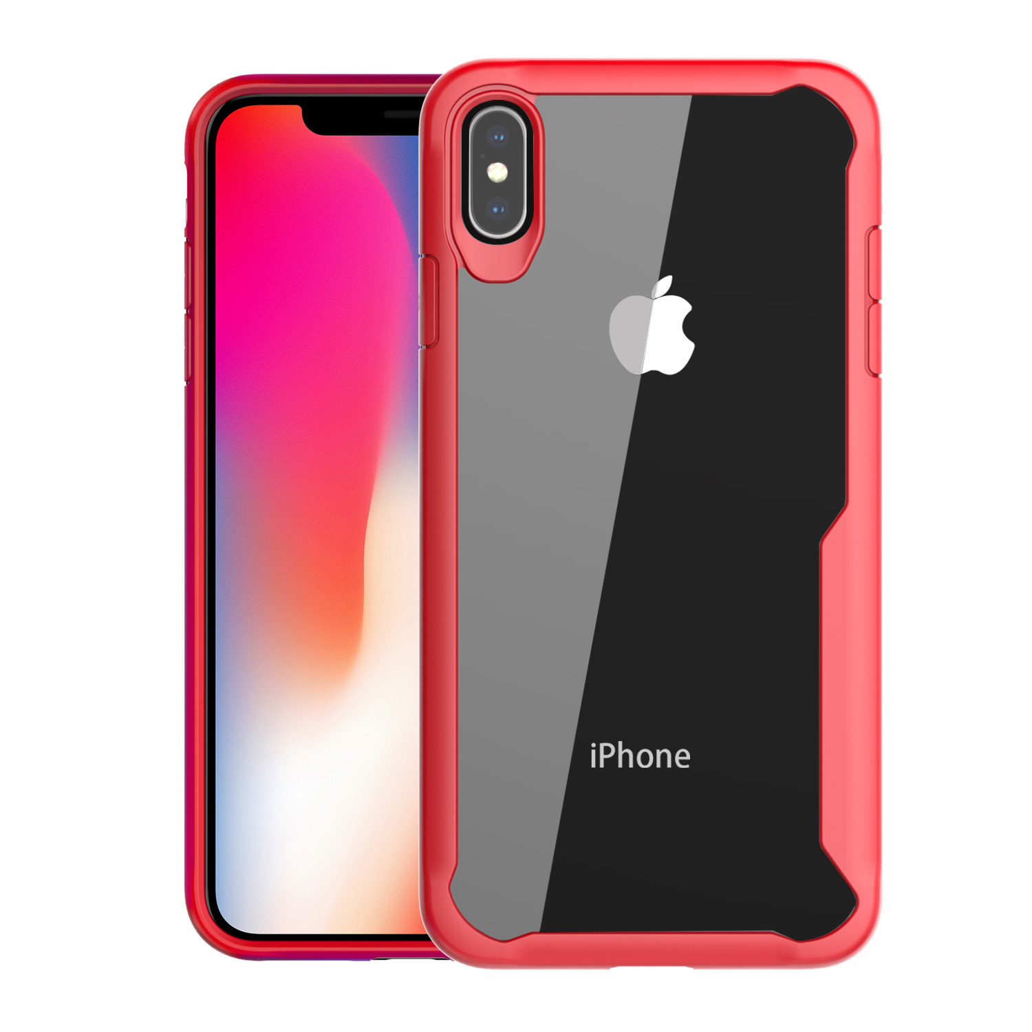 

Shock Absorption PC + TPU Hybrid Phone Case for iPhone XS Max 6.5 inch - Red, iPhone XS Max 6.5 inch