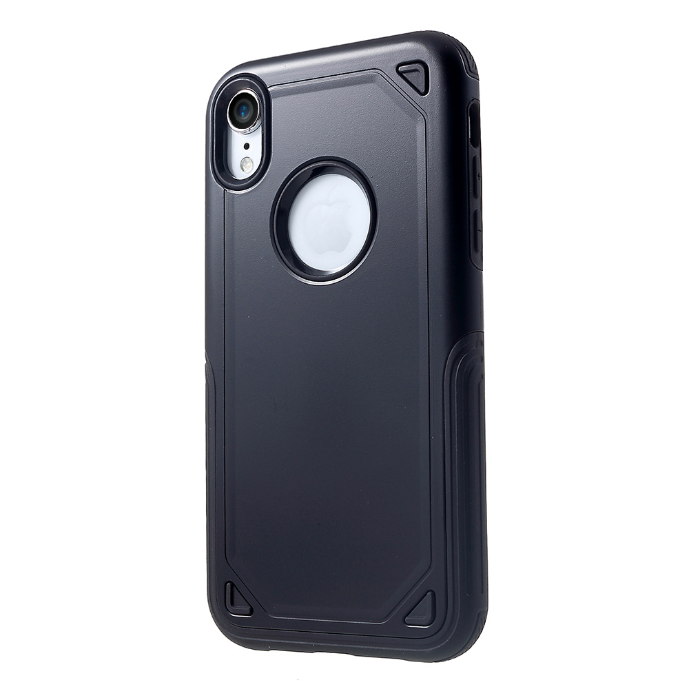 

For iPhone XR 6.1 inch Hybrid PC + TPU Armor Rugged Protective Back Cover - Black, iPhone XR 6.1 inch