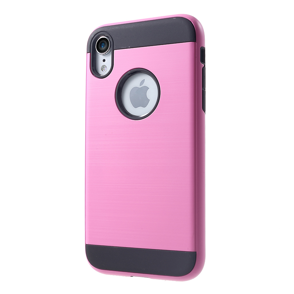 

For iPhone XR 6.1 inch Brushed PC and TPU Hybrid Mobile Shell Case - Pink, iPhone XR 6.1 inch