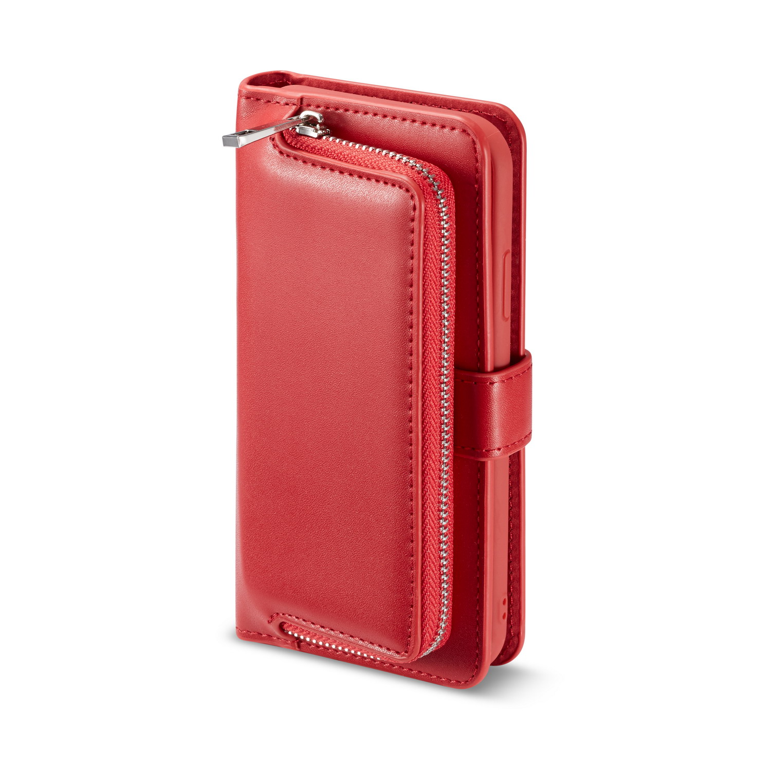 

Magnetic Detachable 2-in-1 Zippered Wallet Leather Case for iPhone XR 6.1 inch - Red, iPhone XR 6.1 inch