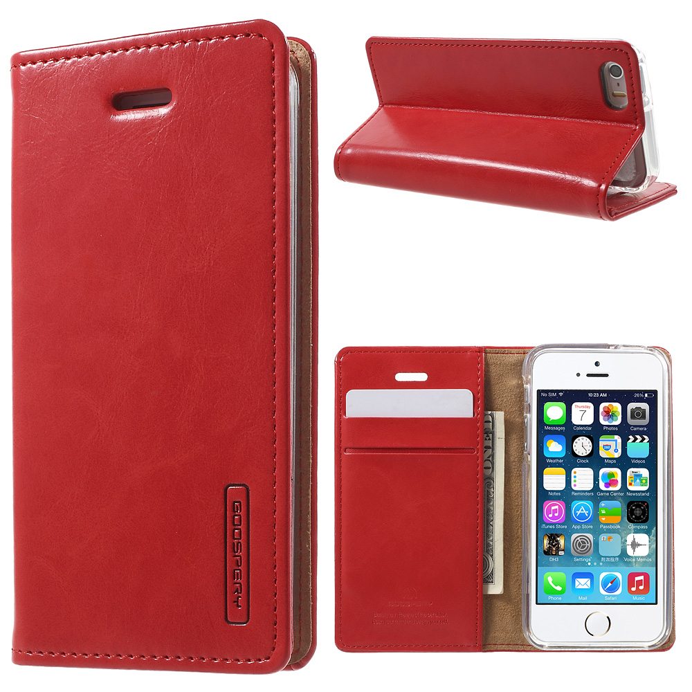 

Mercury Goospery Blue Moon Кожаный Чехол Для Телефона Для IPhone SE 5S 5 - Красный, iPhone 5s