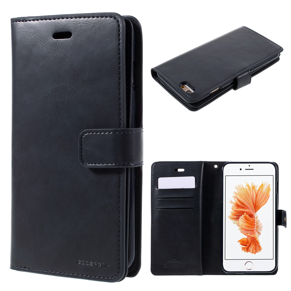 

Mercury Goospery Mansoor Кожаная Крышка Для IPhone 6s Plus / 6 Plus - Темно-синий, iPhone 6s Plus 5.5-inch