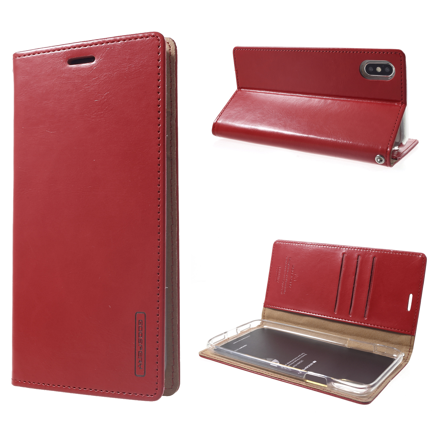 

MERCURY GOOSPERY Blue Moon Leather Mobile Casing for iPhone XS Max 6.5 inch - Red, iPhone XS Max 6.5 inch
