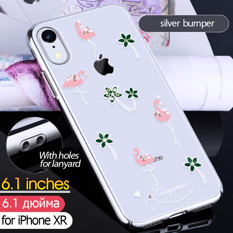 

Корпус Crystal Crystal Crint Crystal Crystal CrinStone Для IPhone XR 6,1-дюймовый Гальваничный PC Shell - Серебряный Бампер, iPhone XR 6.1 inch