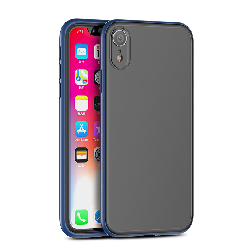 

IPAKY STECTER Series Plastic + TPU Гибридный Задний Чехол С Независимыми Кнопками Для IPhone XR 6.1 Дюйма - Синий, iPhone XR 6.1 inch