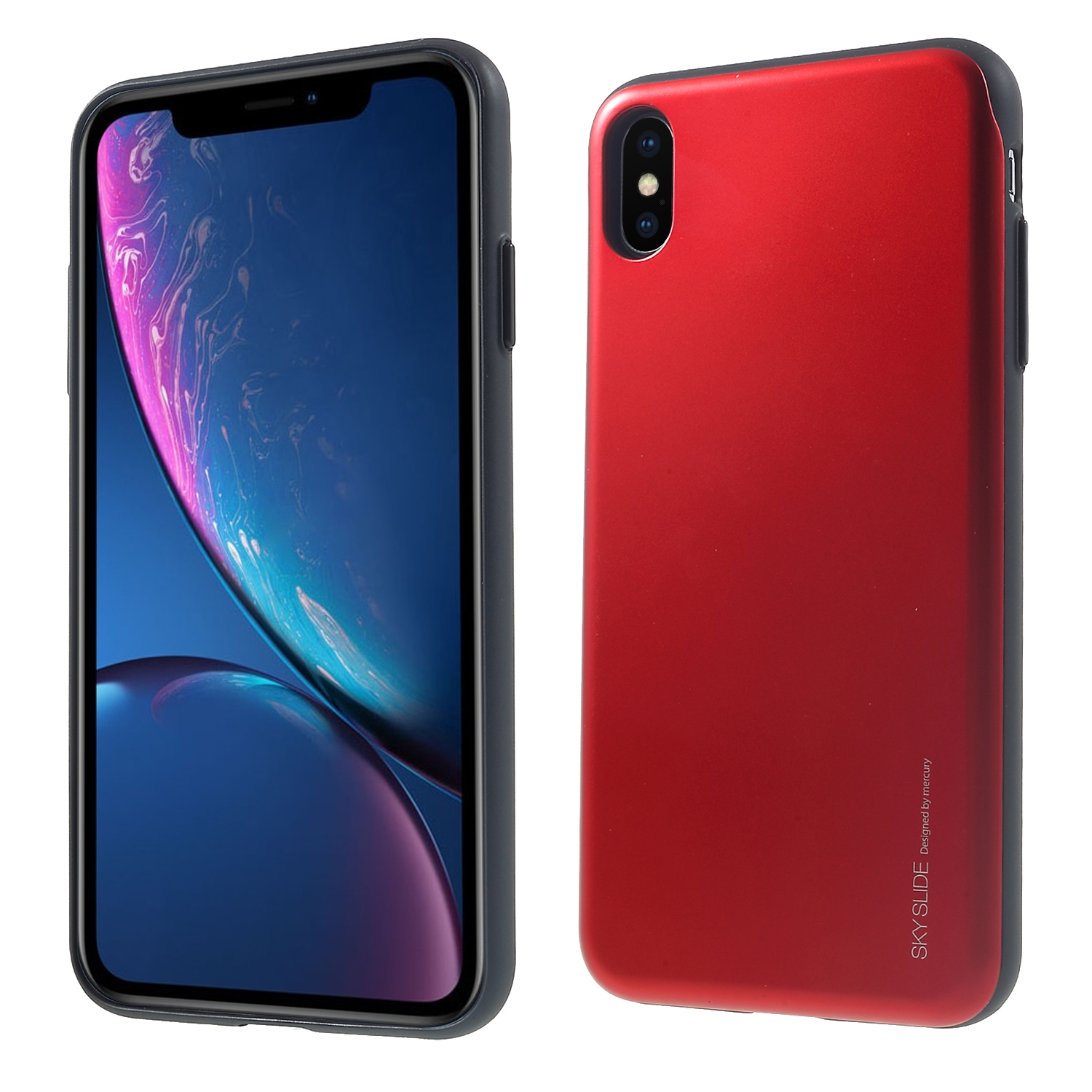 

Mercury Goospery Для IPhone XS MAX 6,5-дюймовый Sky Size Slide PC Carder Card - Красный, iPhone XS Max 6.5 inch