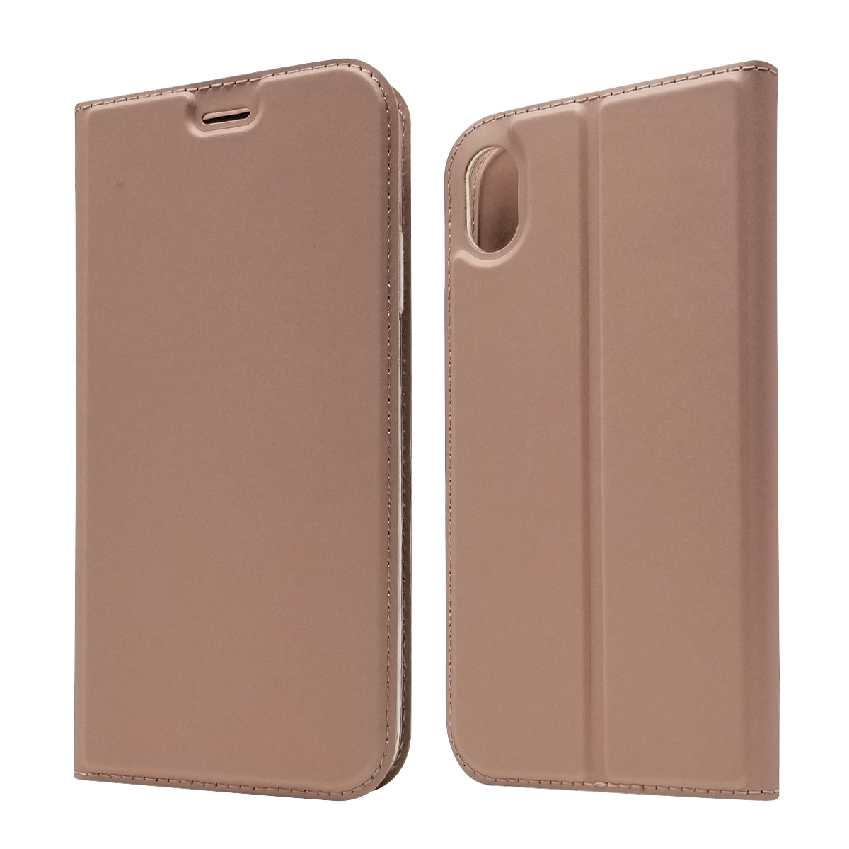 

Auto-absorbed Card Holder Leather Phone Cover for iPhone XR 6.1 inch - Rose Gold, iPhone XR 6.1 inch