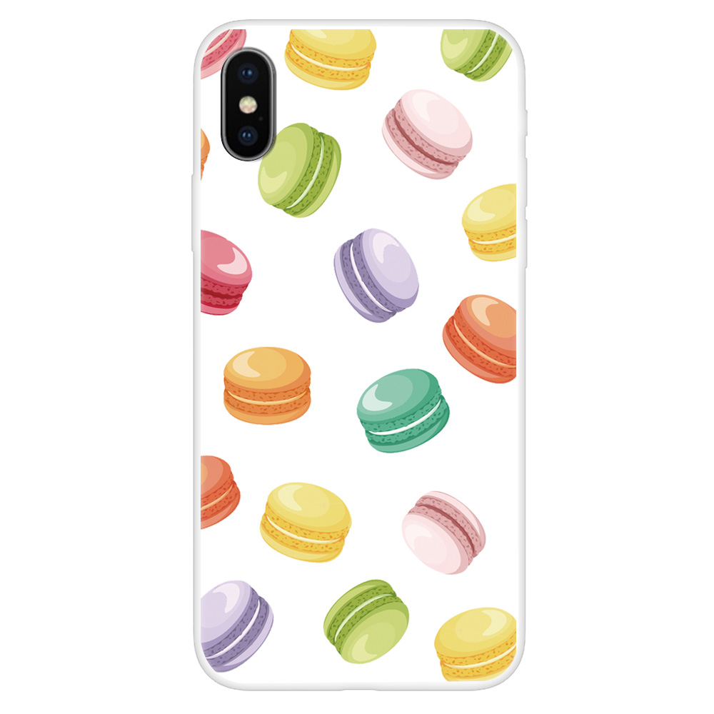 

For iPhone XS / X 5.8 inch Pattern Printing TPU Cell Phone Shell - Macarons, iPhone XS 5.8 inch