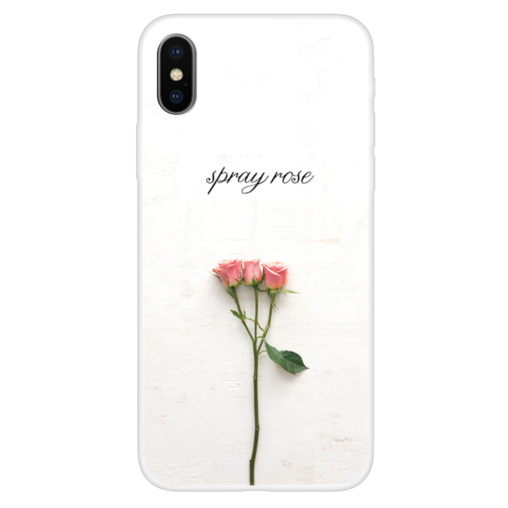 

Для IPhone XS. / X 5,8 Дюймовый Шаблон Печати Protector TPU Shell - Роза, iPhone XS 5.8 inch