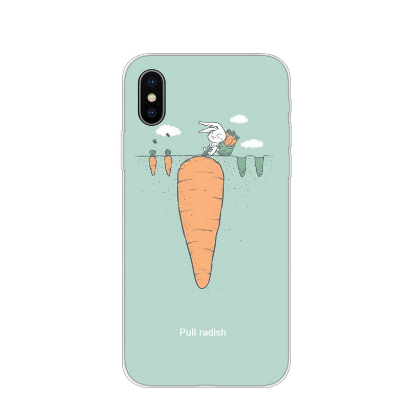 

Pattern Printing TPU Protection Back Case for iPhone XS / X 5.8 inch - Pull Radish, iPhone XS 5.8 inch