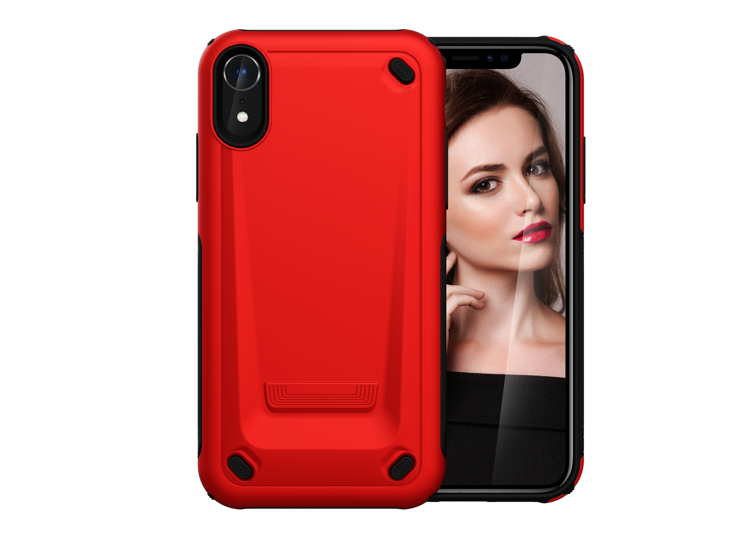 

Anti-Drop PC + Мягкий Гибридный Корпус TPU Для IPhone XR 6,1 Дюйма - Красный, iPhone XR 6.1 inch