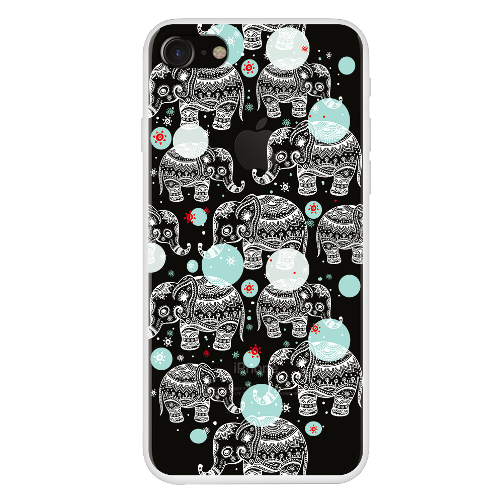 

Для IPhone SE 2-й GEN (2020) / 8/7 Pattern Phart Print Peption Soft TPU Cover Cover - Слон, iPhone 8 4.7 inch