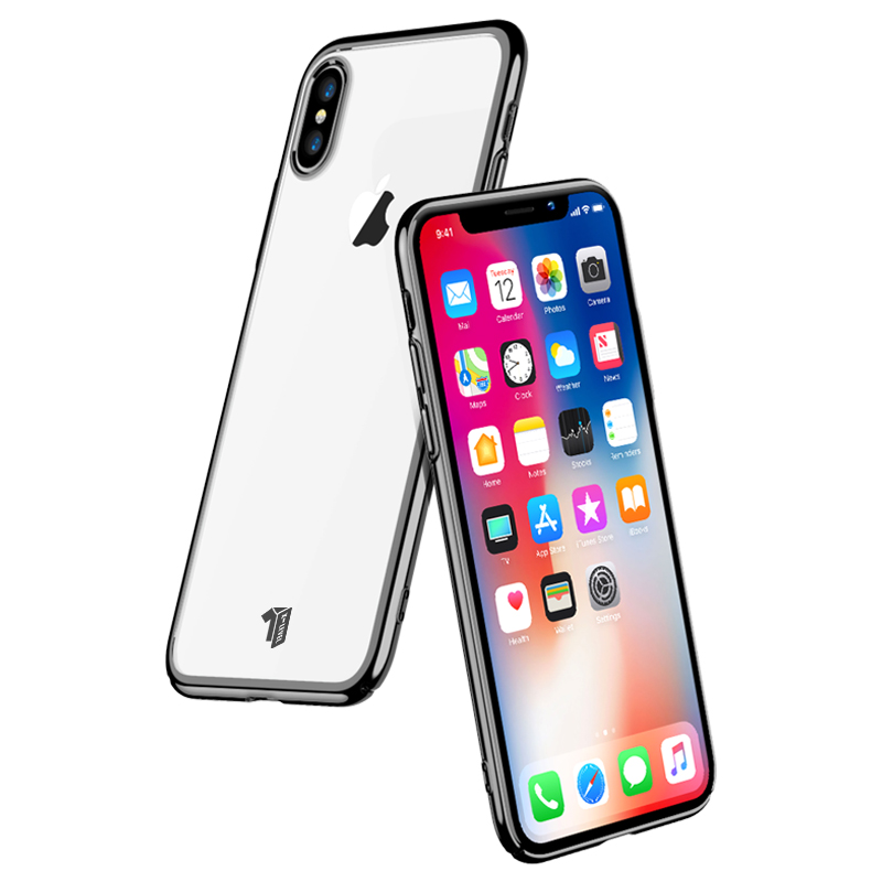 

X-LEVEL Dawn Series PC Hard Case with Electroplated Edges for iPhone XS / X 5.8 inch - Black, iPhone XS 5.8 inch