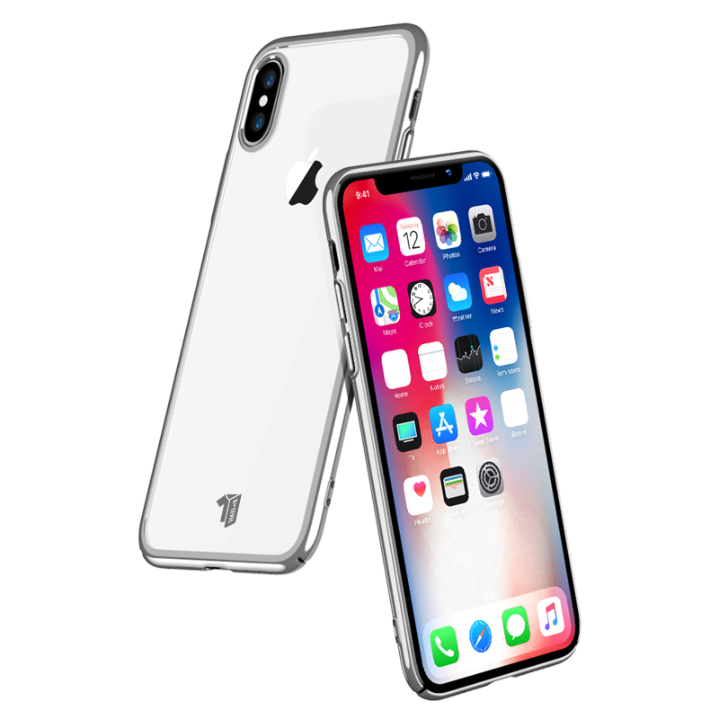 

X-LEVEL Dawn Series Electroplated Edges Clear PC Hard Shell for iPhone XS Max 6.5 inch - Silver, iPhone XS Max 6.5 inch