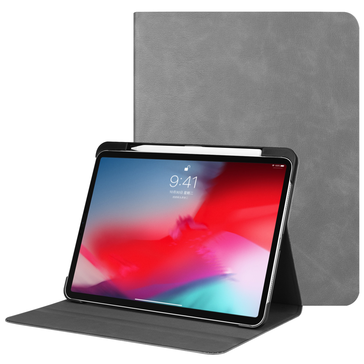 

Smart Leather Stand Cover with Pen Slot for iPad Pro 11-inch (2018) - Grey, iPad Pro 11-inch (2018)
