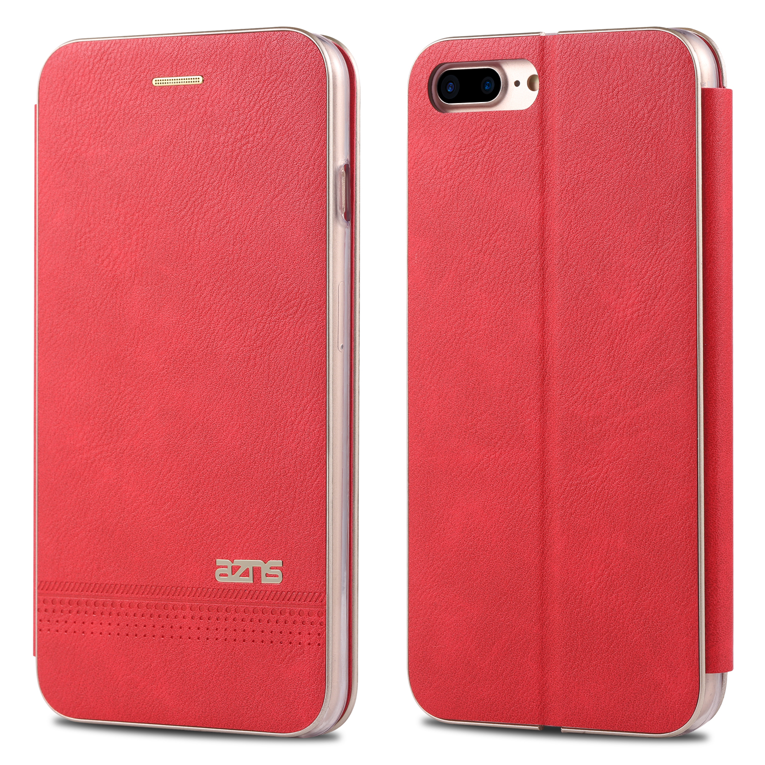 

AZNS Держатель Карты Подставка Кожаный Телефон Для IPhone 8 Plus / 7 Плюс - Красный, iPhone 8 Plus 5.5 inch