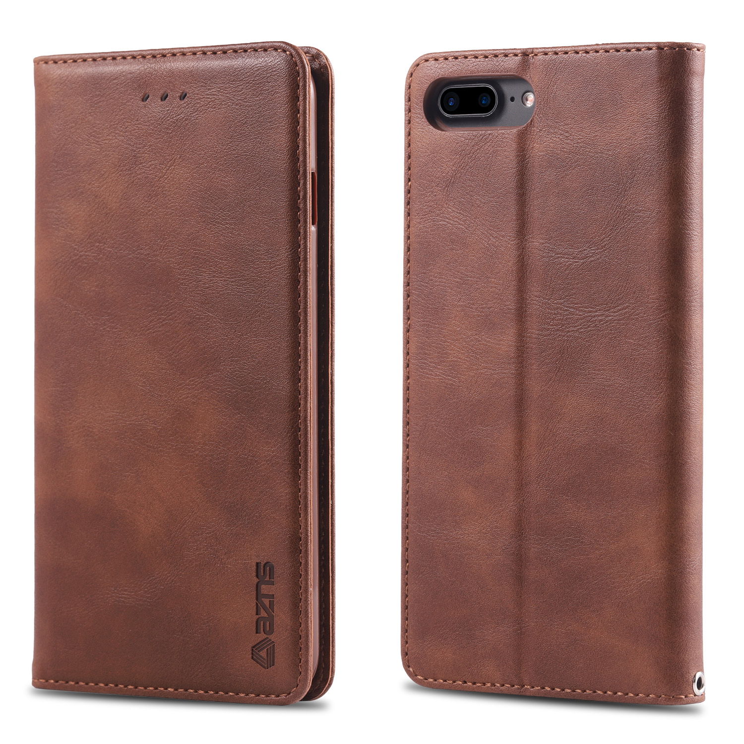 

AZNS Retro Style PU Leather Protective Mobile Shell for iPhone 8 Plus / 7 Plus 5.5 inch - Coffee, iPhone 8 Plus 5.5 inch
