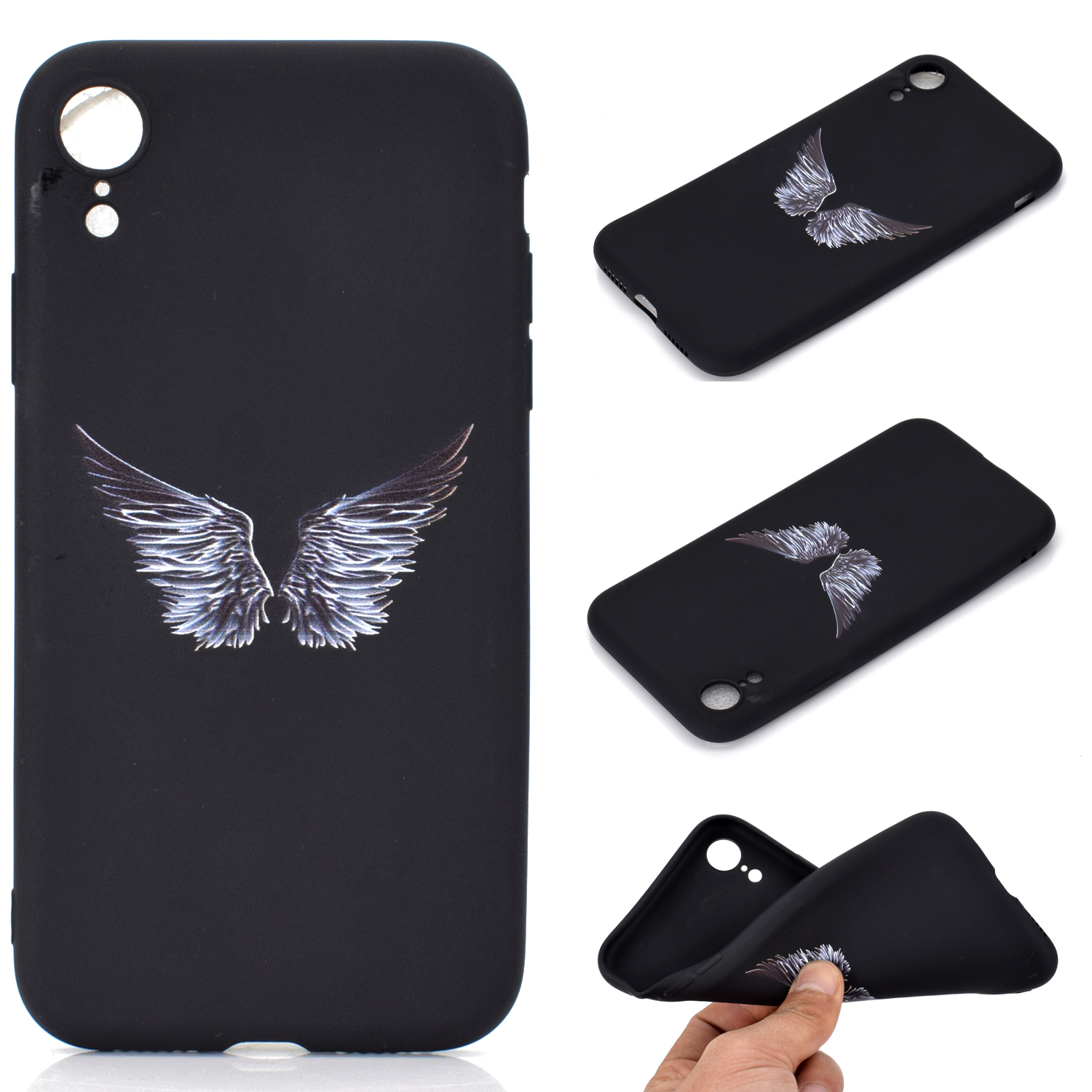 

Matte Pattern Printing TPU Mobile Phone Cover for iPhone XR 6.1 inch - Wings, iPhone XR 6.1 inch