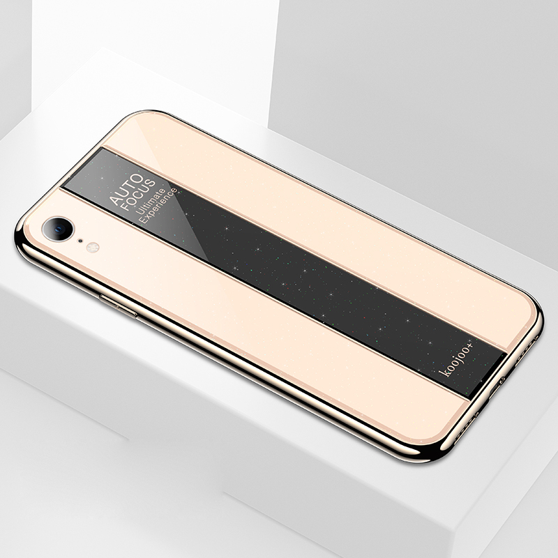

Luxurious Phone Case for Apple iPhone XR 6.1 inch PC + TPU Case - Gold, iPhone XR 6.1 inch