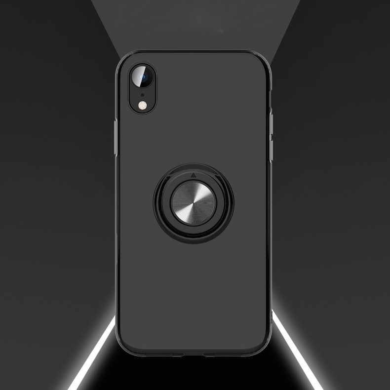 

Finger Ring Kickstand Clear TPU Case for iPhone XR 6.1 inch (Built-in Magnetic Metal Sheet) - Black, iPhone XR 6.1 inch