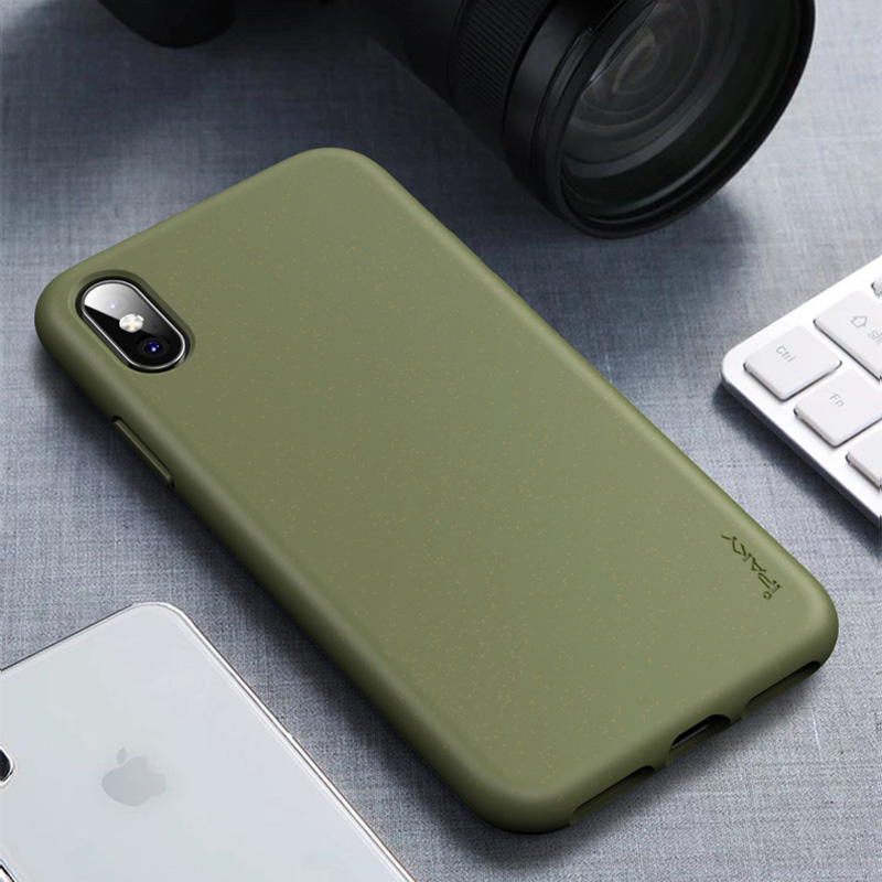 

IPAKY Matte Wheat Straw TPU Protection Phone Case for iPhone XS/X 5.8 inch - Army Green, iPhone XS 5.8 inch