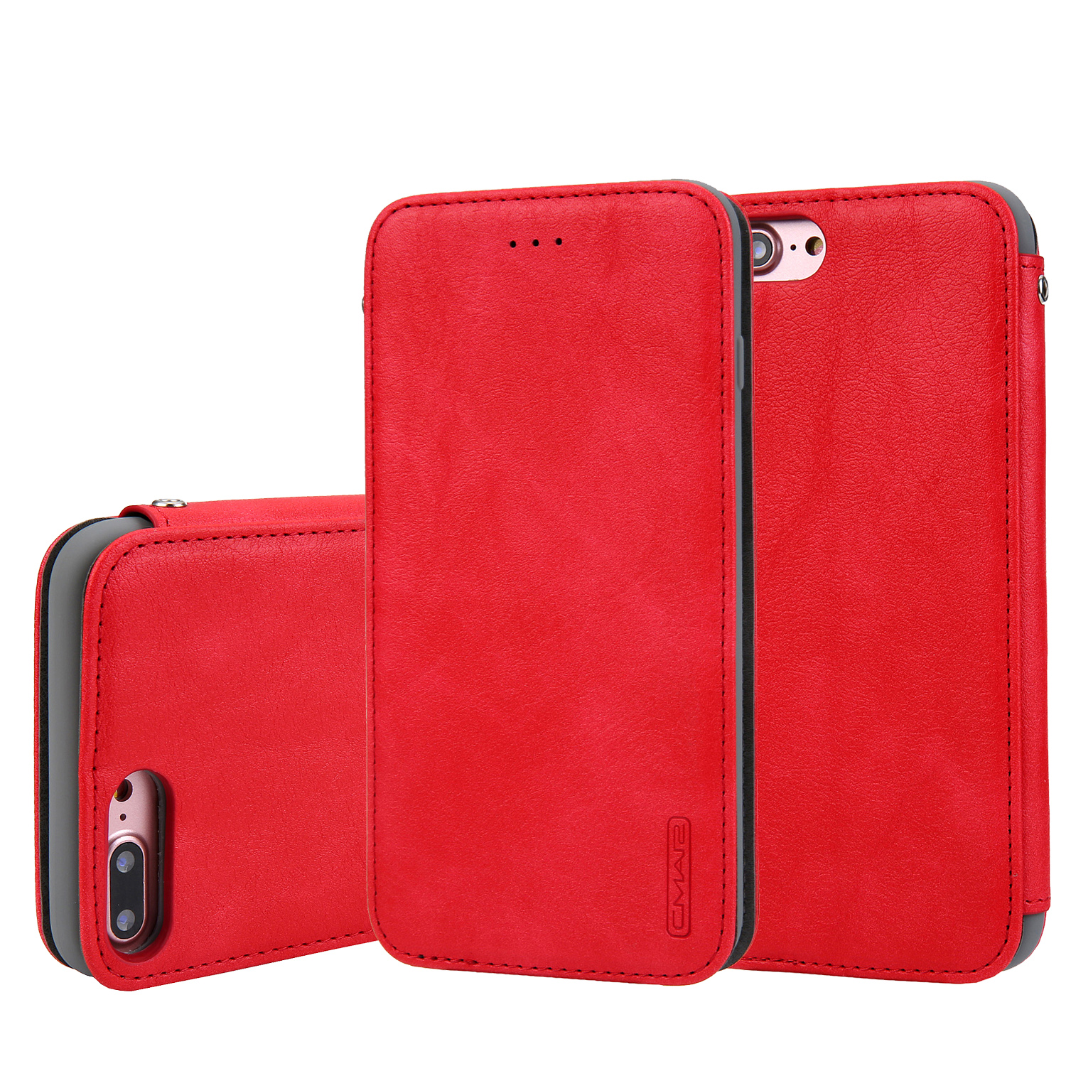 

CMAI2 TPU+PU Leather Phone Case for iPhone 8 Plus - Red, iPhone 8 Plus 5.5 inch