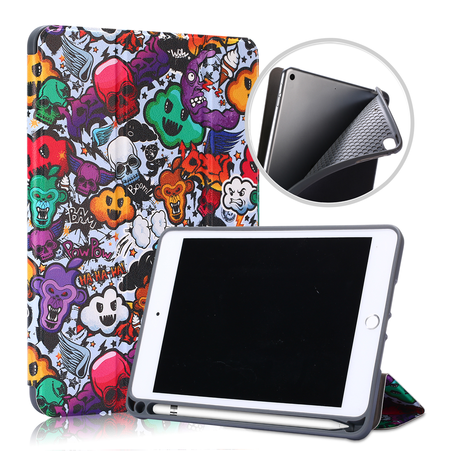 

Pattern Printer Tri-Fold Stand Smart Cover Для IPad Mini (2019) 7,9 Дюйма / iPad mini 4. - Граффити А., iPad mini (2019) 7.9 inch