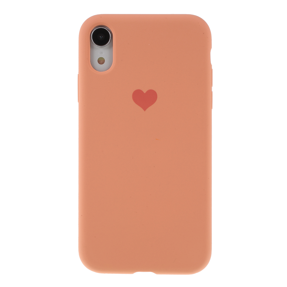 

Heart Pattern Solid Silicone Mobile Phone Case for iPhone XR 6.1 inch - Orange, iPhone XR 6.1 inch