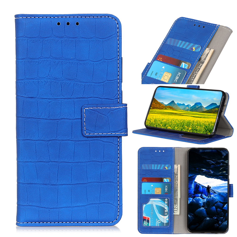 

Crocodile Texture PU Leather Stand Wallet Phone Case for Apple iPhone 11 6.1 inch (2019) - Blue, iPhone 11 6.1 inch