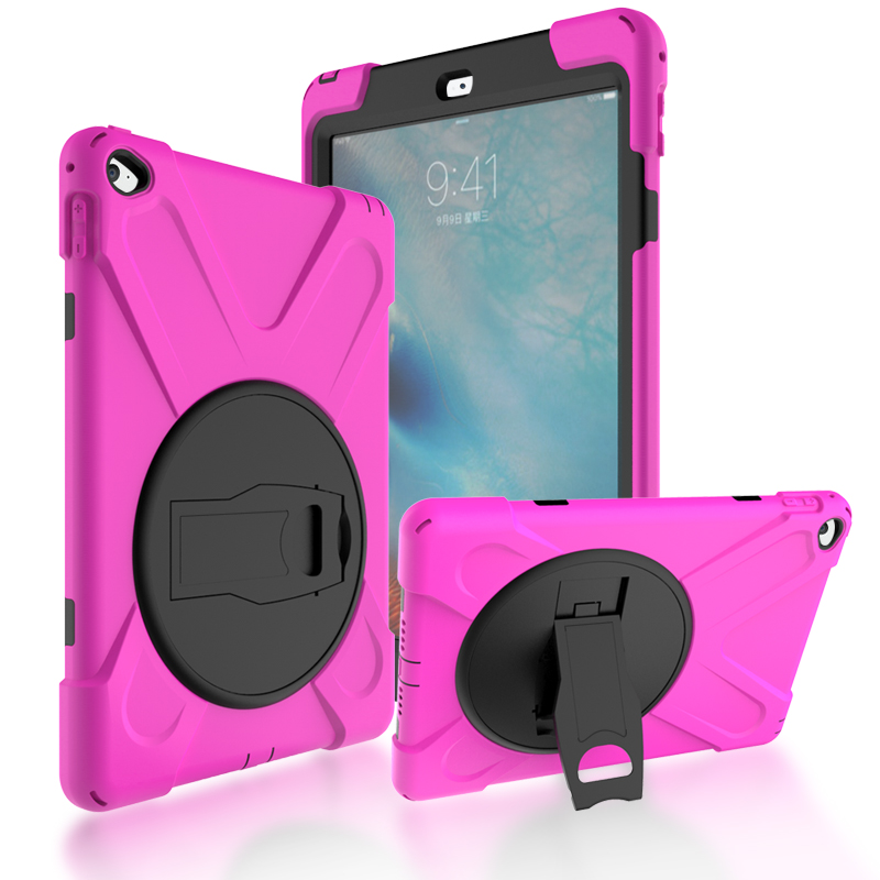 

360° Swivel PC + Silicone Combo Kickstand Tablet Shell for Apple iPad Air 2 - Rose, iPad Air 2